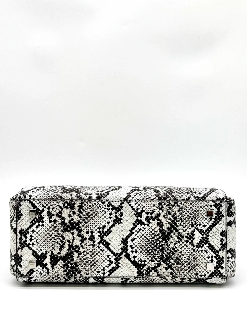 Michael Kors Laila Medium Snakeskin Leather Satchel Bag - Aluminum